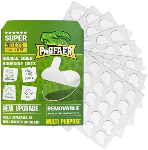 280 Pcs Double Sided Adhesive Dots, 0.79" Clear Removable Sticky Adhesive Mounting Putty, Waterproof No Residue Dots Adhesive Putty for Poster Picture Festival Decoration Museum