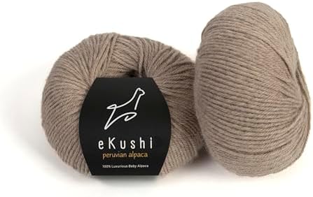 100% Baby Alpaca Yarn for Knitting & Crocheting - Set of 2 Skeins of Premium Yarn DK - Lightweight, Hypoallergenic & Thermal Peru Made - Ideal for Delicate Projects (N028 - Oatmeal)