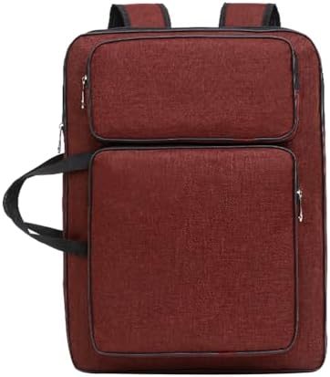8K Artist Portfolio Carry Backpack Case Versatile Art Bags Waterproof Adjustable Drawing Board Backpack Art Storage Bags for Artworks Painting Drawing Sketching 19.7” x 14.6” x 2.4”(Red)