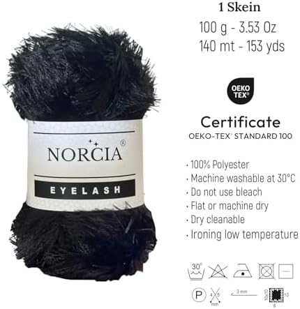 Eyelash Yarn Fun Fur Yarn(3 * 100g-3.5oz) (3 * 153yds-140mt) Fuzzy Premium Soft Crochet DIY Hand Knitting 100% Polyester