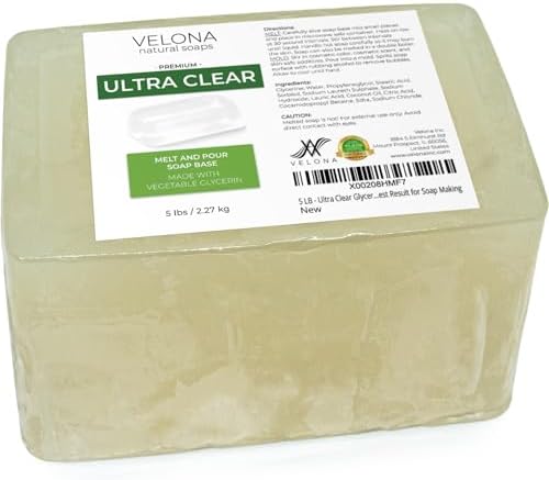 velona 10 lb - Ultra Clear Glycerin Soap Base, Melt & Pour, Transparent