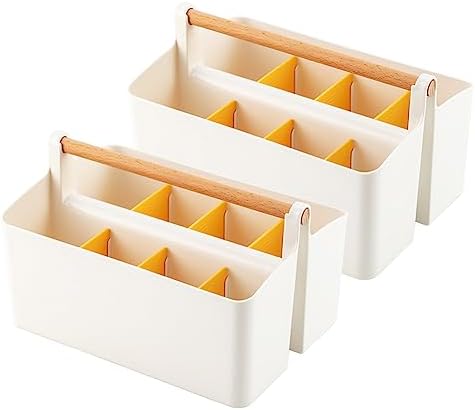 2 Pack Art Supply Caddy Organizer with Handle,Colored Pencil Holder Markers