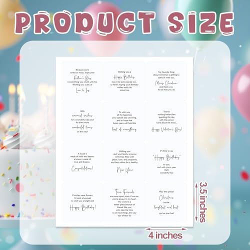Watersay 240 Pcs Holiday Card Making Stickers, Sentiments for Card Making