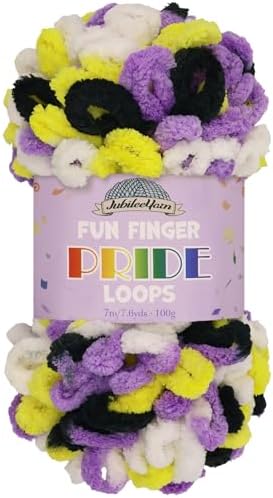 JubileeYarn Fun Finger Loops Yarn - 100g/Skein Jumbo Polyester - Utada - 1 Skein