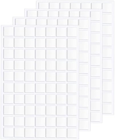 JANYUN 280 Pcs Sticky Dots,Square 20 mm Putty Clear Double Sided Tape