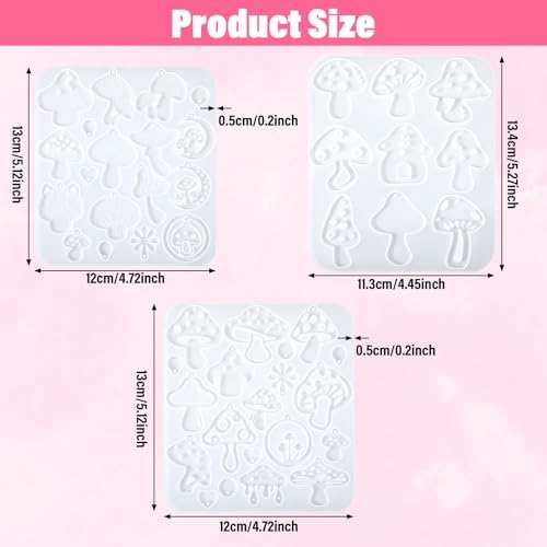 3PCS Mushroom Resin Earring Molds