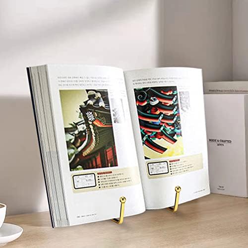 Kruodop 6 Inch Plate Stands for Display, 5 Pack Plate Holder Display Stand, Gold Metal Frame Easel Holder Stand for Pictures,Book, Photo, Decorative Plate