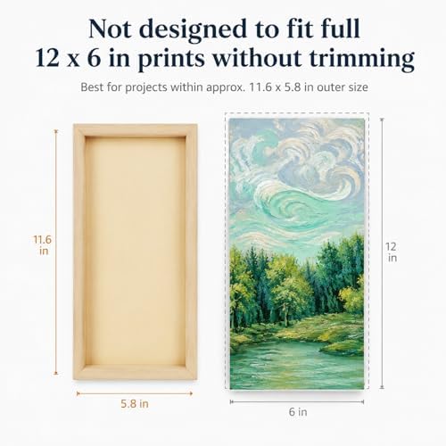 APACALI 8 Pack Unfinished Wood Canvas Boards for Painting, Approx. 11.6 x 5.8 Inch Rectangular Cradled Wood Panels, 3/4 Inch Deep Blank Wood Art Boards for Acrylic, Pouring, Mixed Media and Crafts
