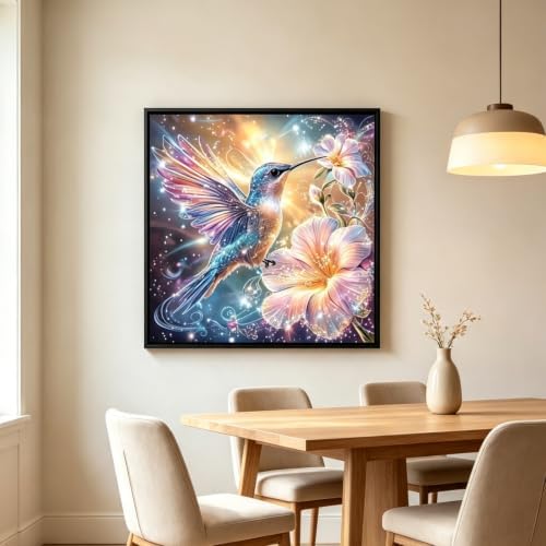 Diamond Art Kits for Adults,Hummingbird Flower Diamond Painting Kit