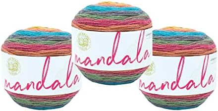 Lion Brand Yarn, Mandala DK Crochet Yarn, Groot, Multicolor, 3 Pack