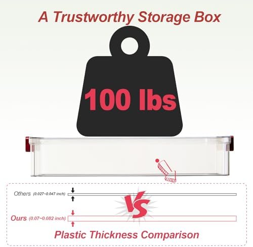 CATOOMUU 2-Pack 9x13 Clear Plastic Project Case Stackable Storage Box