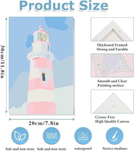 3 Pack Paint by Numbers for Adults with Framed Canvas - with Wooden Easel
