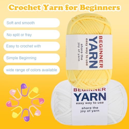 8x50g Beginner Crochet Cotton Yarn for Crocheting Easy-to-See Stitches