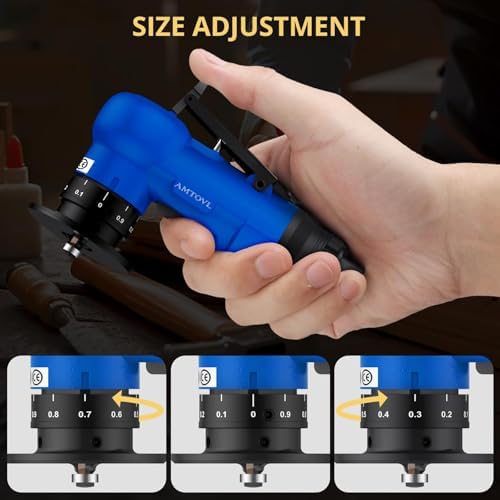 AMTOVL Pneumatic Chamfering Tool, Mini Air Chamfer Tool W/ 10C & 10R Blades | Chamfer Tool with 10 C-Angle & 10 R-Angle Blades, 45° 30000 RPM Chamfering Tool for Metal and Wood with 1/4" Air Inlet