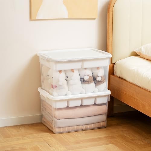 Citylife 32QT Plastic Craft Storage Box Buildable Lid Removable Tray