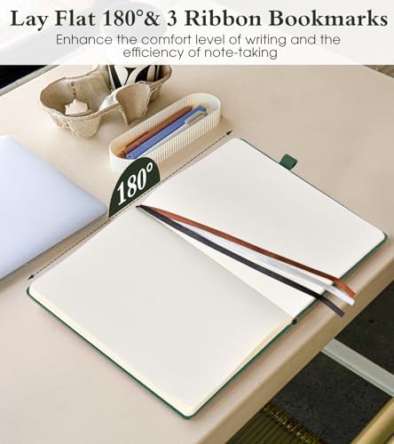 PAIBAS Blank Journal Notebook for Women Men,160 Pages,A5 Hardcover Sketchbook for Drawing, Sketch book, Unlined Notebooks for School,Work, Note Taking,Travel Journals for Writing 5.8"x8.5" (Green)