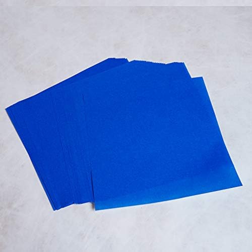 [Taro's Origami Studio] Standard 6 Inch One Sided Single Colors (Blue) 50 Sheets (All Same Color) Square Easy Fold Premium Japanese Paper for Beginner