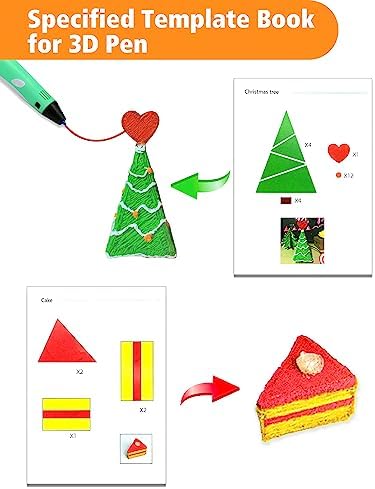 SONGTIY 3D Printing Drawing Book, Colorful 40 Patterns Thick Paper Template