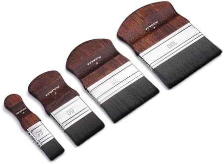 Fuumuui 4pcs Flat Paddle Paint Brush Set, Scale Brushes, Large Blending Paint Brush, Wide Flat Paint Brushes with Short Ergonomic Handle for Oil and Acrylic Paints(1'', 2'', 3'', 4'')