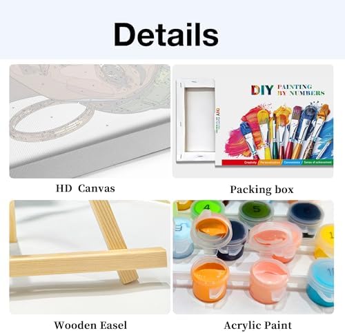 HeeBenor Framed Paint by Numbers Kit for Adults, Black Women, 8x12 Inch