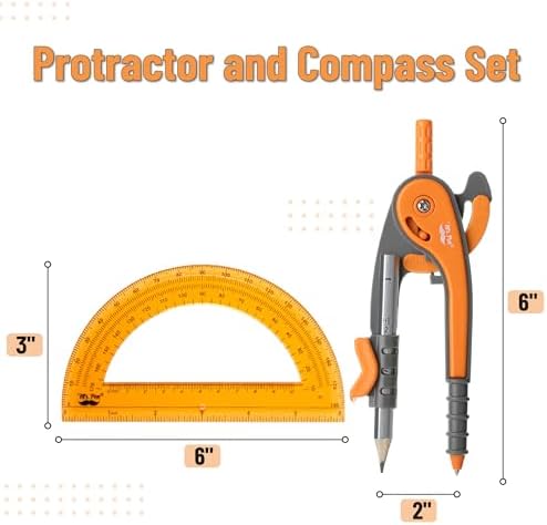 Mr. Pen- Geometry Compass and Protractor Set, 6 Inch Compass