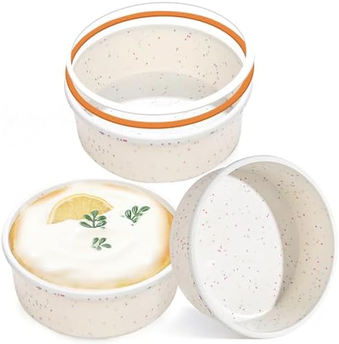 4 Inch Silicone Round Cake Pans, Set of 3, Cream
