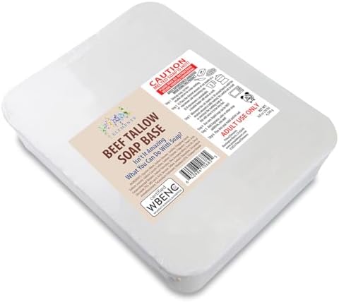 Primal Elements Beef Tallow Soap Base - Moisturizing Melt and Pour Glycerin Soap Base for Crafting and Soap Making, Easy to Cut - 10 Pound