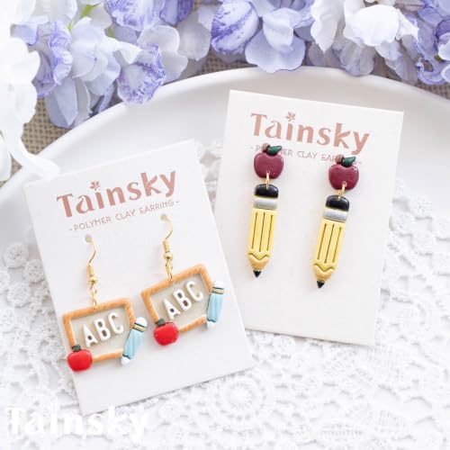 Tainsky Teacher Polymer Clay Cutters, 21 Shapes for Back to School Earrings