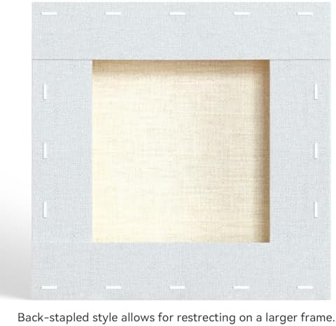 PHOENIX 8x8 Inch 4 Pack Gallery Canvas - 1.5 in Thick Small Square Canvases for Painting - Deep Edge 100% Cotton 11 Oz. Gesso Primed White Blank Professional Canvas Oil & Acrylic Paints