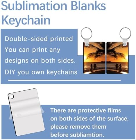 240Pcs Sublimation Keychain Blanks Double Sides 80 MDF Sublimation Keychains Blank with 160 Rings and Clips