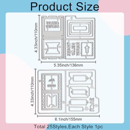 GLOBLELAND Folder Slide Stamp Film Cutting Dies for Card Making Envelope Cut Die File Folder Die Cuts for DIY Scrapbooking Journal Embossing Paper Craft Decor