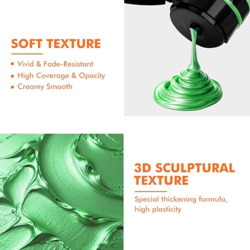 GOTIDEAL Metallic Viridian Acrylic Paint, 8.45oz/250ml, Art Craft Paints