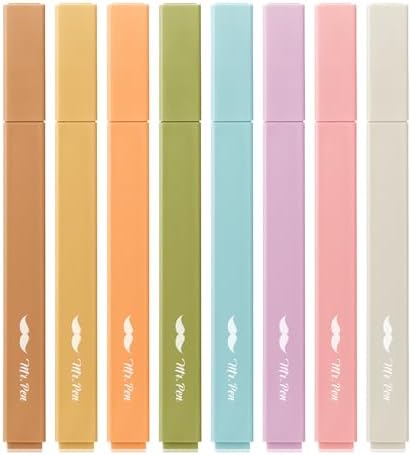Mr. Pen- Aesthetic Highlighters No Bleed, 8 Pack, Assorted Colors | Chisel Tip, Cute Highlighters Assorted Colors for Journaling, Highlighting, Underlining, Fast Dry, Back to School Supplies