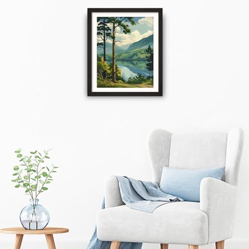Natuyalo Paint by Numbers Kit for Adults - Forest Landscape Paint by Number on Canvas Without Frame, DIY Acrylic Painting for Ideal Gift Home Wall Decor (16x20 Inch)