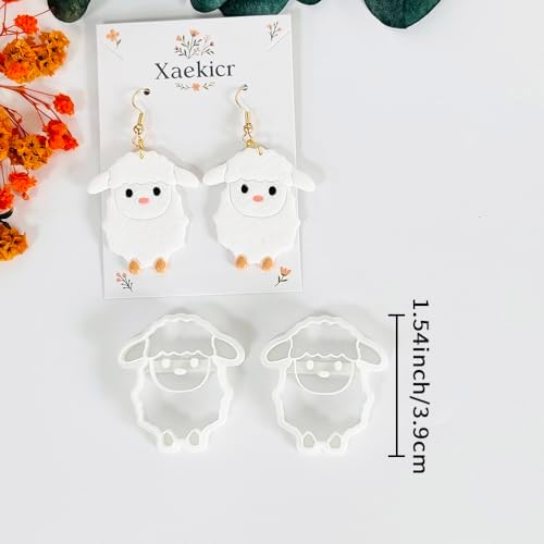 Xaekicr Cute Sheep Polymer Clay Cutters Set – Animal Clay Earring Cutters for Polymer Clay Jewelry Making – Clay Tools & Molds for DIY Crafts