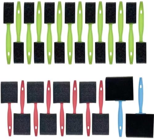 24Pcs Foam Paint Brushes, Sponge Brushes for Painting, (1", 2" and 3")