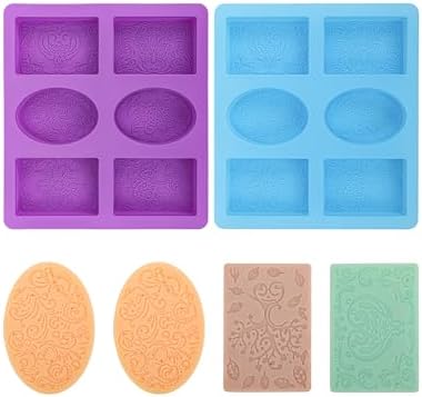 Silicone Soap Molds 2Pack, Rectangle Silicone Molds for Soap Making, Chocolate Jelly Pudding Mousse Cake Making