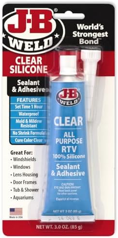J-B Weld 31310 All-Purpose RTV Silicone Sealant and Adhesive - 3 oz. - Clear