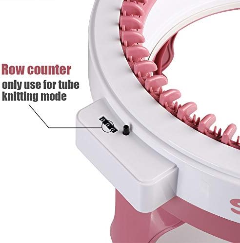 SENTRO 48 Needles Knitting Machine with Electric Adapter, Smart Weaving Loom Round Spinning Crochet Knitting Machines with Row Counter and Crank Handle Adapter Hex Steel Bit for Automatic Knit