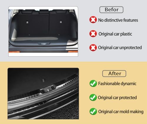 Car Accessories Fit for Honda New HR-V HRV 2023-2026 Interior Stainless Steel Black Titanium Wire Drawing Rear Bumper Sill Plate Guard Cover Trim Compatible with 1PCS Set