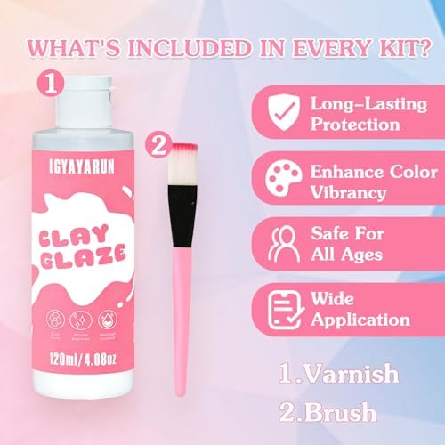 Air Dry Clay Glaze, 120ml Polymer Clay Glaze