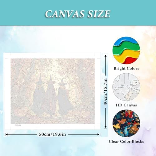 Tabszca Halloween Witch Paint by Numbers Kit for Adults 16 X 20 Inch