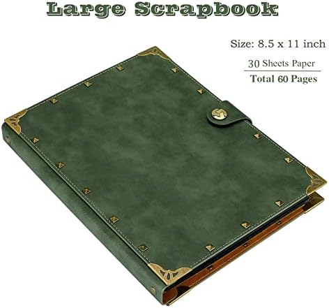 ZEEYUAN DIY Scrapbook Leather Scrap Book Photo Album 60 Pages, Mothers Day Gifts for Mom Scrapbook Photo Album Vintage Travelling Journal Scrap Book