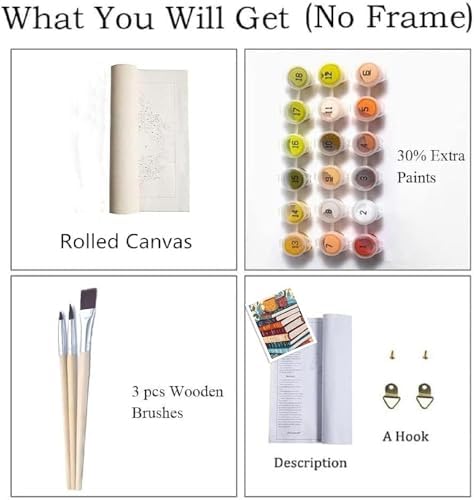ZRIZQ Paint by Numbers Kit for Adults Beginner,Books,16x20