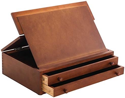 U.S. Art Supply 2-Drawer Artist Tool Supply Box with Locking Clasps