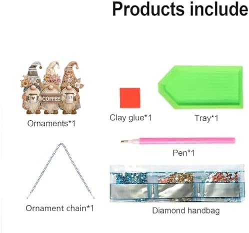 AIBOERL Diamond Art Kits for Adults, Gnome Acrylic Hanging Suncatcher