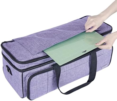 HOMEST Double Layer Carrying Case with Mat Pocket for Cricut and Tools