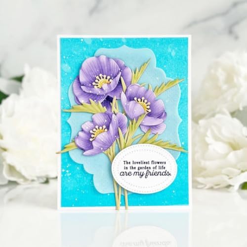 Scrapbooking Die-Cuts, Layer Frame Net Set Metal Cutting Dies for Card Making, Paper Craft Template, Background Embossing Stencils, DIY Album Décor (Flower Set D-10.6x14.1cm)