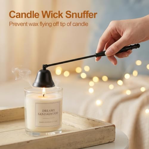 tifanso 4-in-1 Stainless Steel Candle Care Kit for Candle Lovers, Black