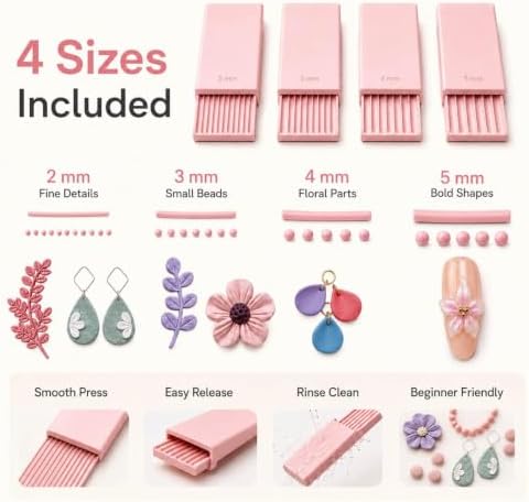 3D Print Clay Gel Ball Maker Tool,Nail Art Bead Roller for 3D Gel Flower (WH)